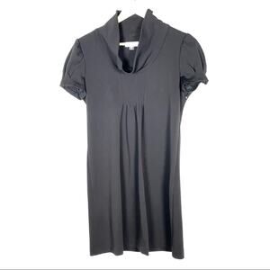 Calvin Klein black cowl neck baby doll knee length dress size 8p 8 petite B118